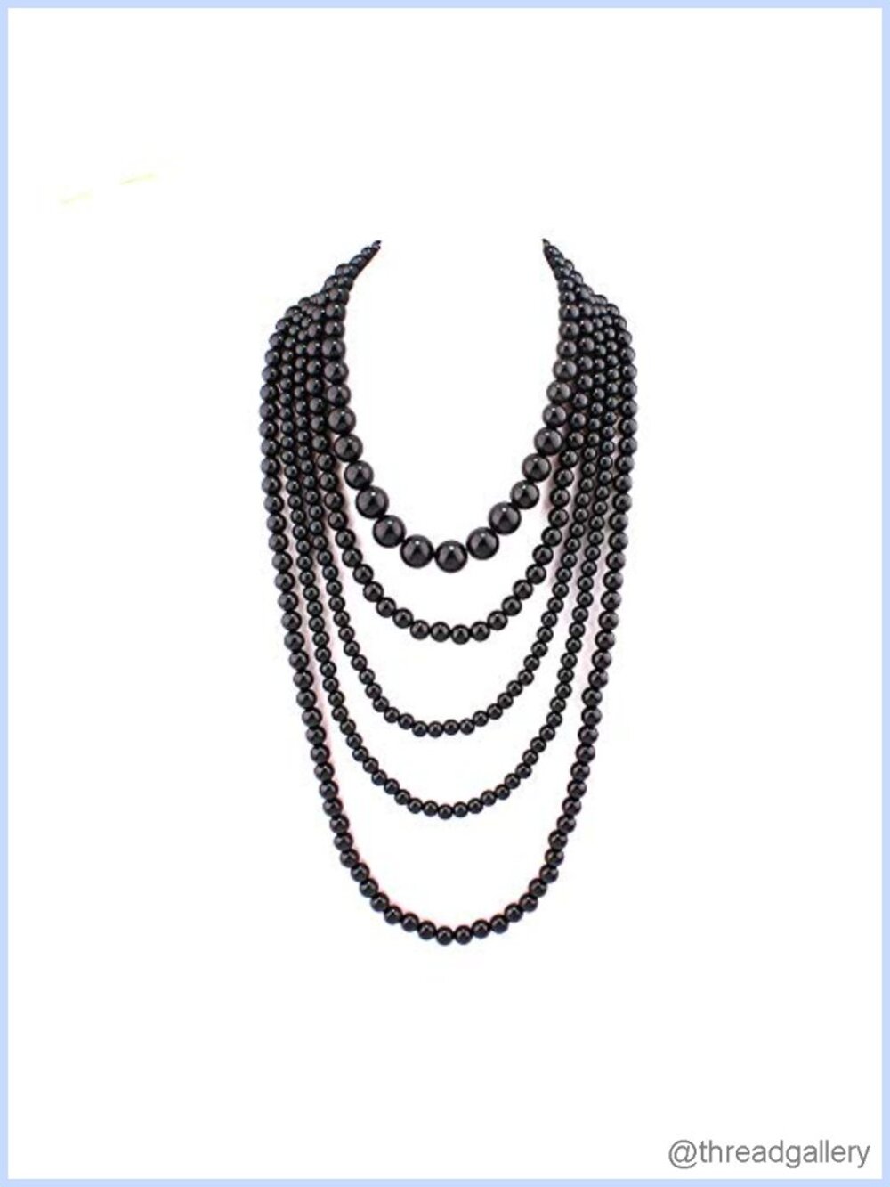 Multilayer Strand Chain Faux Pearls Flapper Beads Cluster Long Choker Necklace